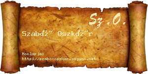 Szabó Oszkár névjegykártya