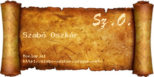 Szabó Oszkár névjegykártya