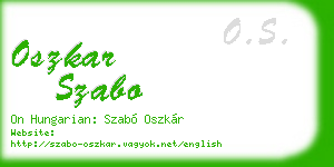 oszkar szabo business card